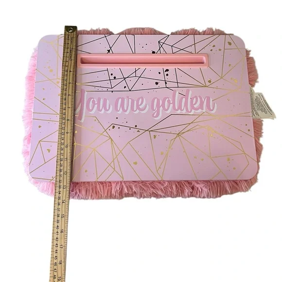 Make it Real Pink & Gold Fur Laptop Desk - Picture 2 of 5